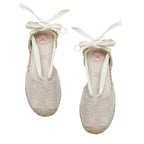 Alpargata Goyesca Bordada niña beige – calzado infantil español artesanal – Spañoletas México