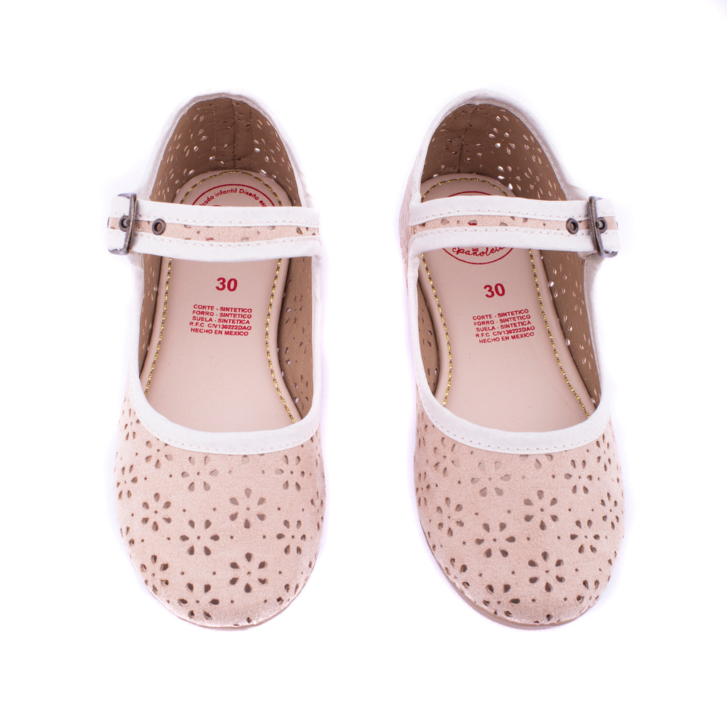 Merceditas Calada Hebilla beige – calzado infantil español hecho a mano – Spañoletas México