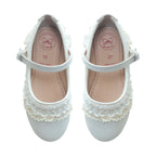 Zapato Ceremonia con olán niña perla – Primera Comunión, pajes y eventos – Spañoletas México