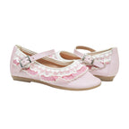 Zapato Ceremonia con olán niña rosa detalle – Primera Comunión, pajes y eventos – Spañoletas México