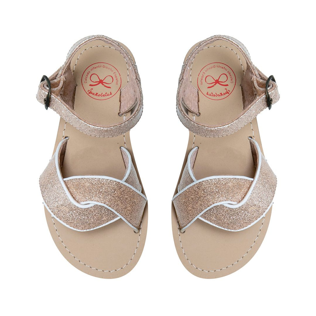 Sandalia Pop niña nude charol – calzado infantil español verano – Spañoletas México