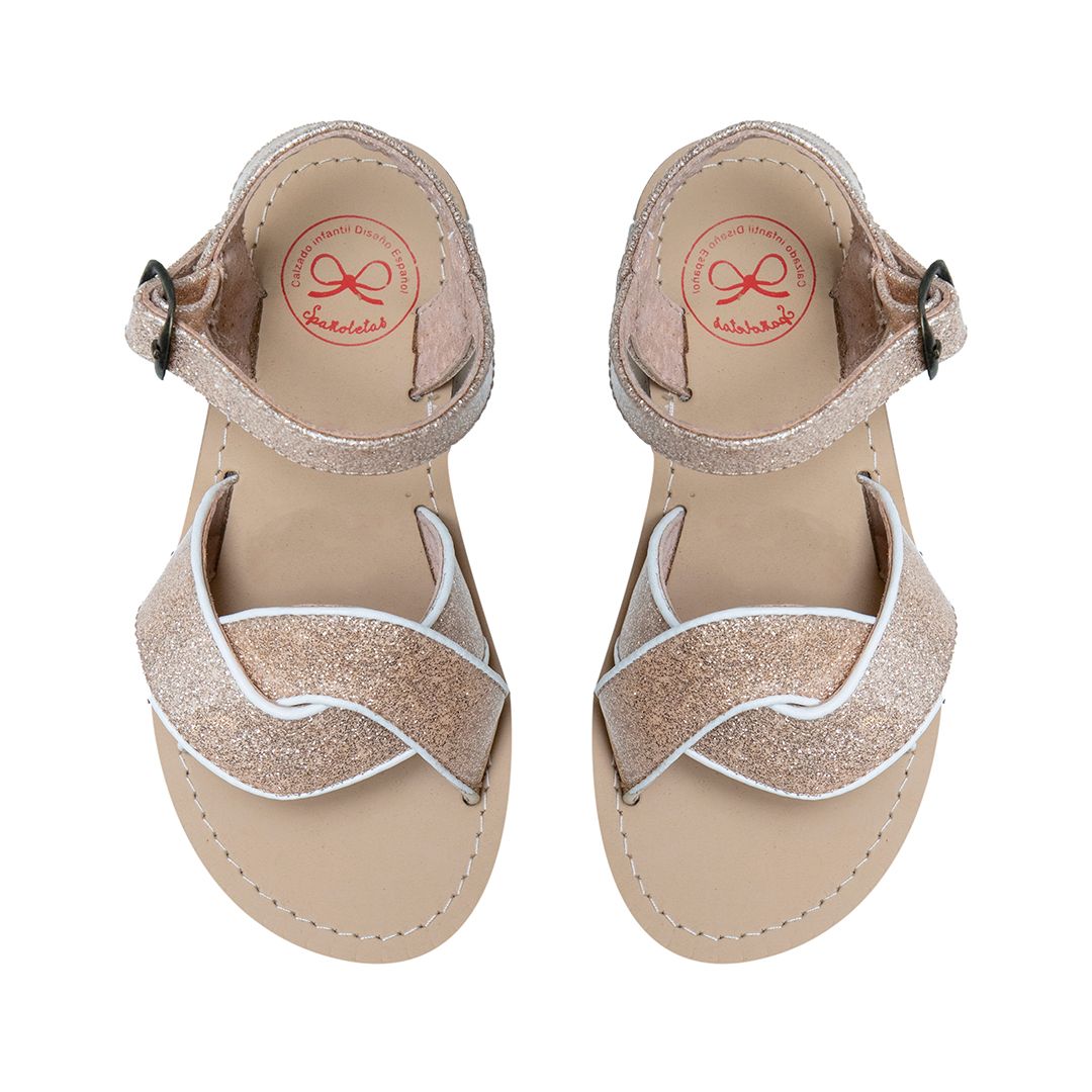 Sandalia Pop niña nude charol – calzado infantil español verano – Spañoletas México